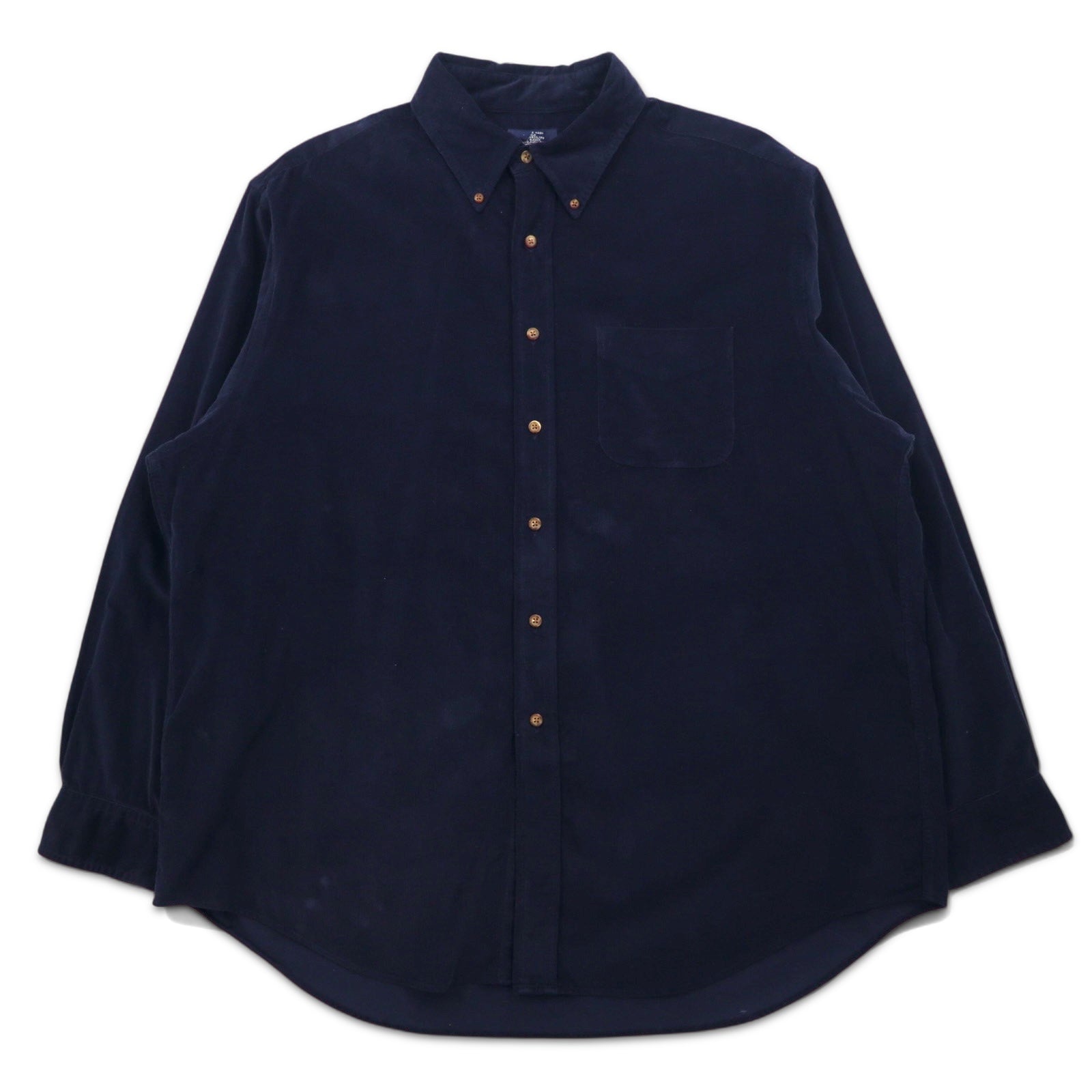 346 BROOKS BROTHERS コーデュロイ ボタンダウンシャツ XL ネイビー コットン
