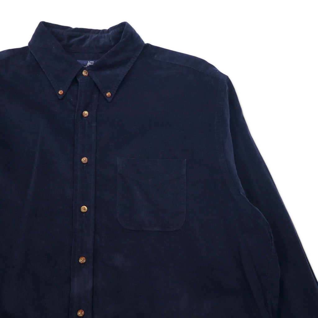 346 BROOKS BROTHERS コーデュロイ ボタンダウンシャツ XL ネイビー コットン