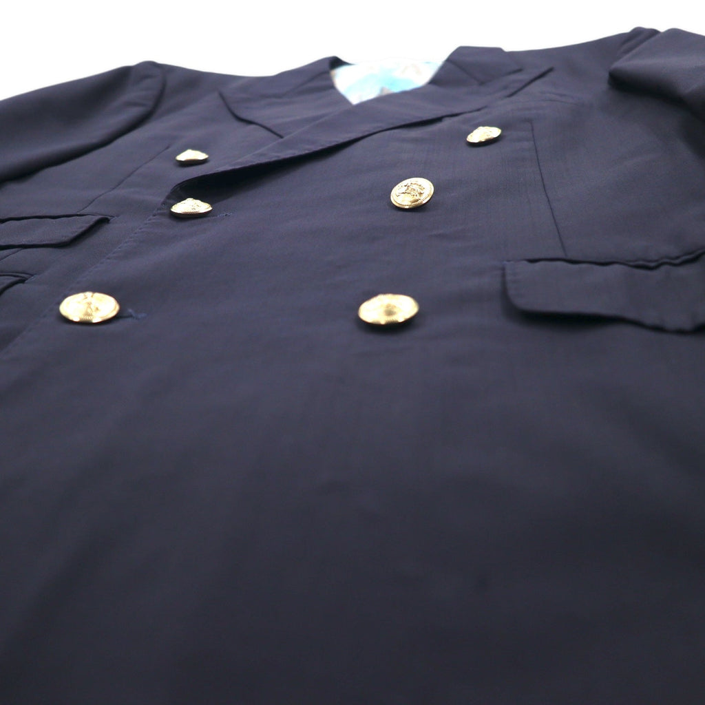 Burberry's anni '80 giacca doppiopetto blazer navy da uomo L, in gabardine di lana Super 100's, bottoni dorati, made in Japan