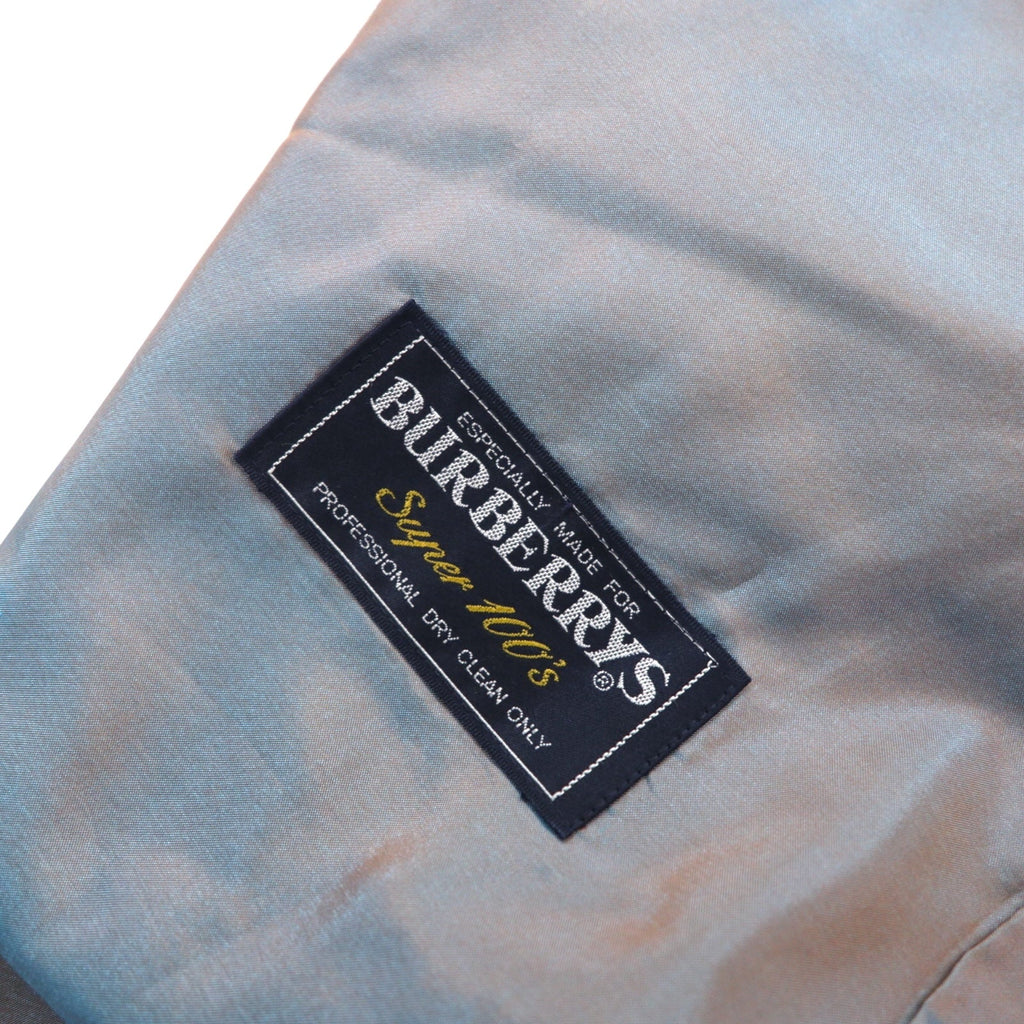 Burberry's anni '80 giacca doppiopetto blazer navy da uomo L, in gabardine di lana Super 100's, bottoni dorati, made in Japan
