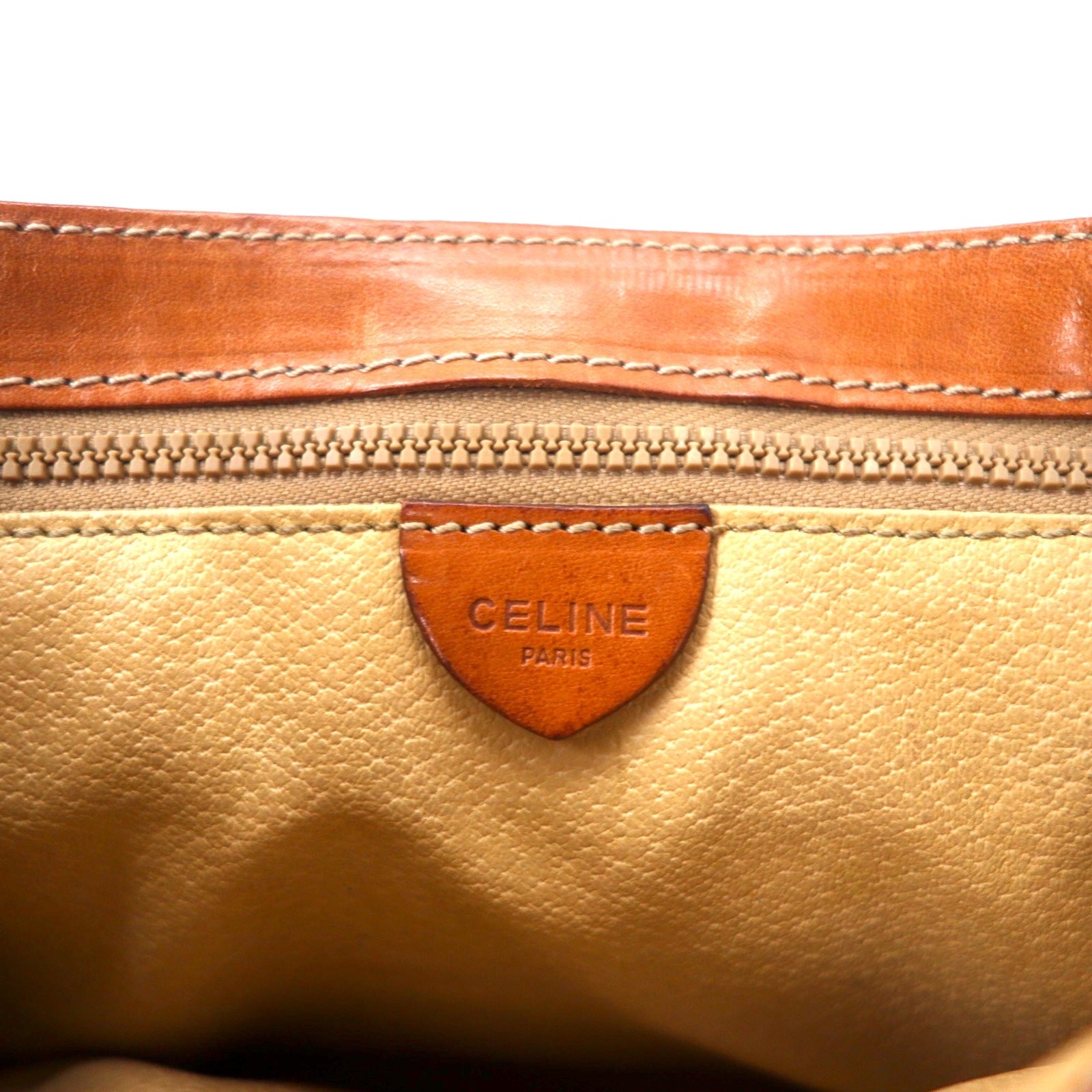 CELINE Borsa a tracolla Old Macadam marrone PVC pelle cerniera riri M08 Made in Italy