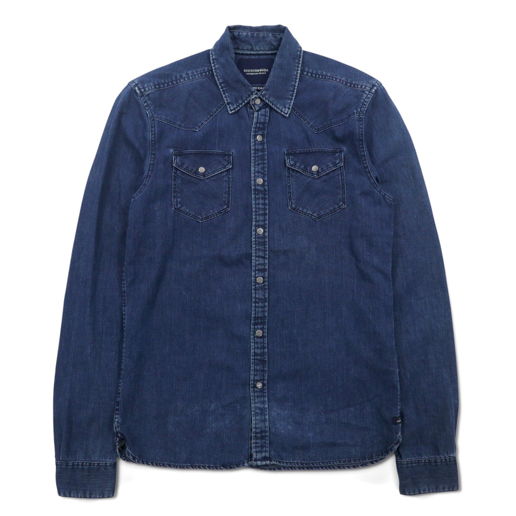 SCOTCH & SODA Camicia Western in denim S Blu indaco THE ONLY WAY IS BLAUW