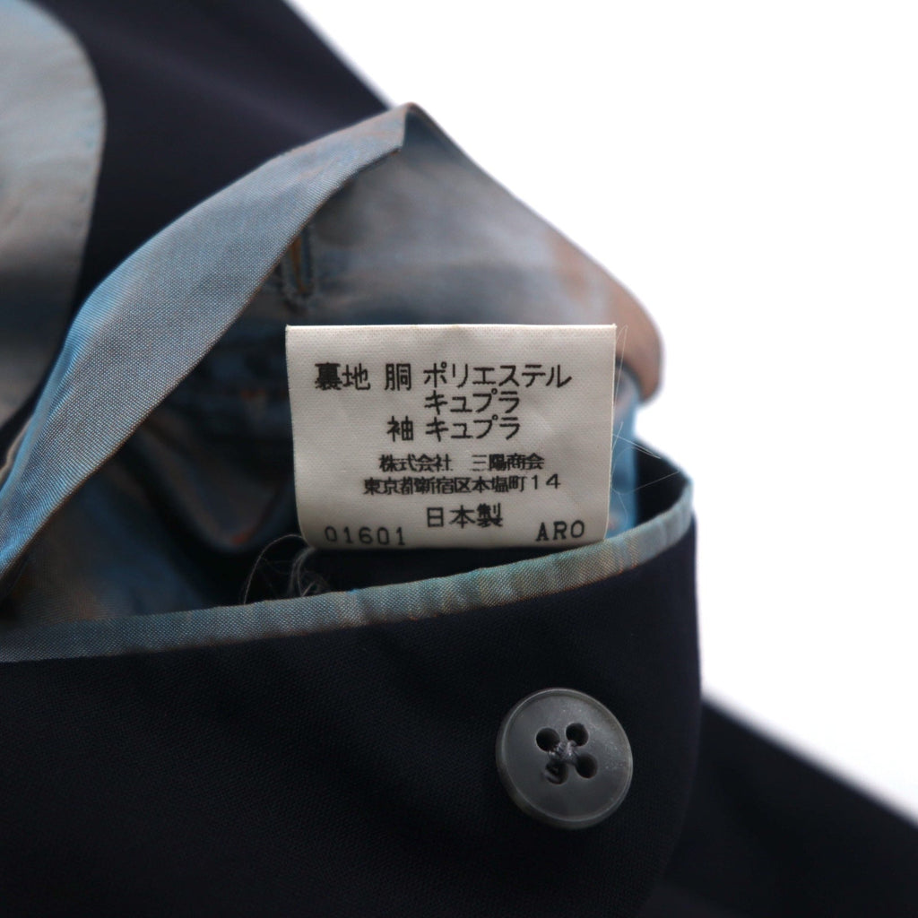 Burberry's anni '80 giacca doppiopetto blazer navy da uomo L, in gabardine di lana Super 100's, bottoni dorati, made in Japan