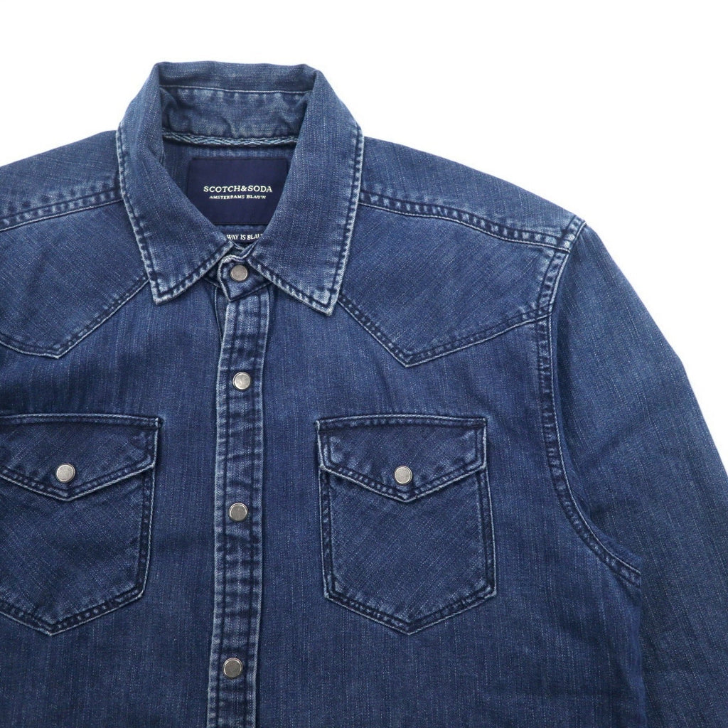 SCOTCH & SODA Camicia Western in denim S Blu indaco THE ONLY WAY IS BLAUW