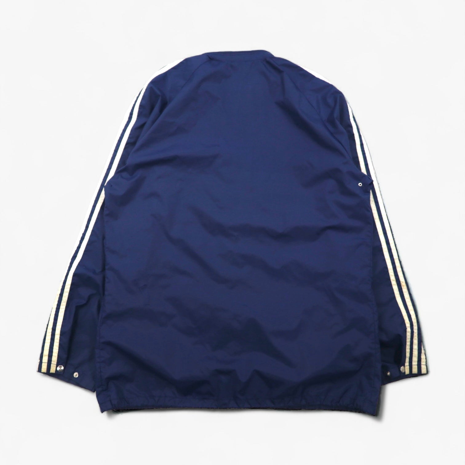 adidas 70年代 ナイロンジャケット パーカー XL ネイビー フード収納 旧ユーゴスラビア製