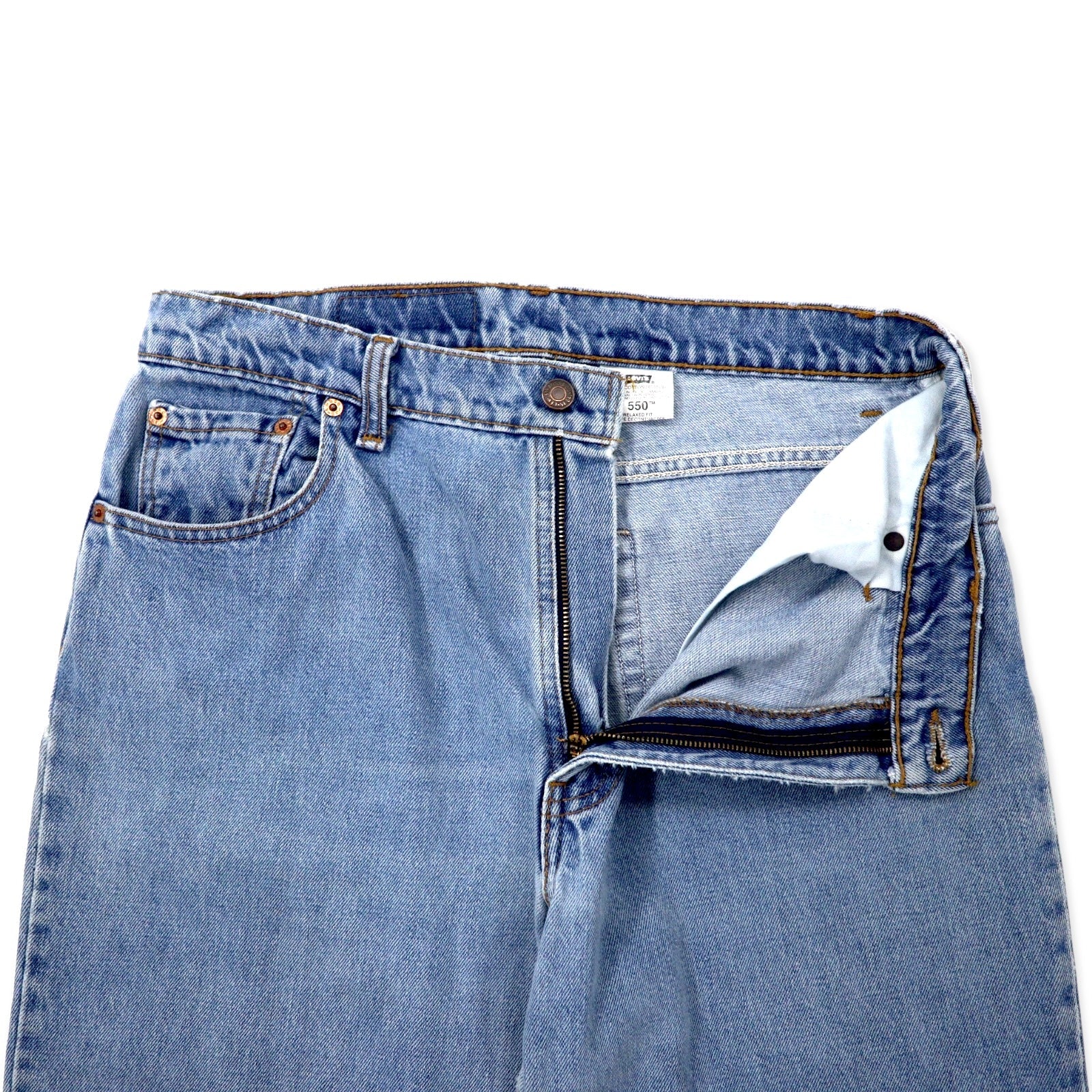 Levi's Made in Canada Anni '90 550 Relaxed Fit Tapered Jeans 32 Blu Cotone Chiusura con zip Bottone con numero 217 59550-4891