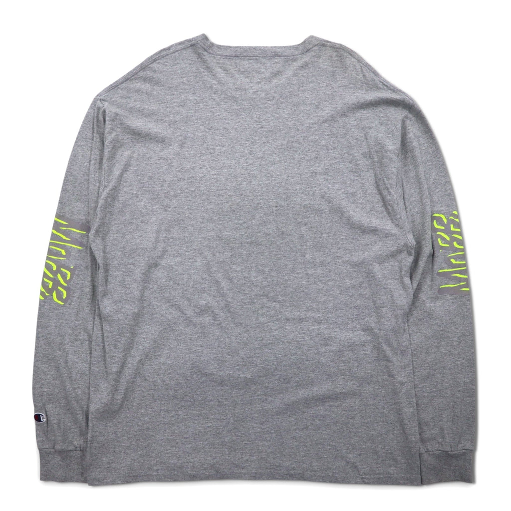 MOBB. × Champion ロングスリーブ Tシャツ ロンT XL グレー 袖プリント エルサルバドル製