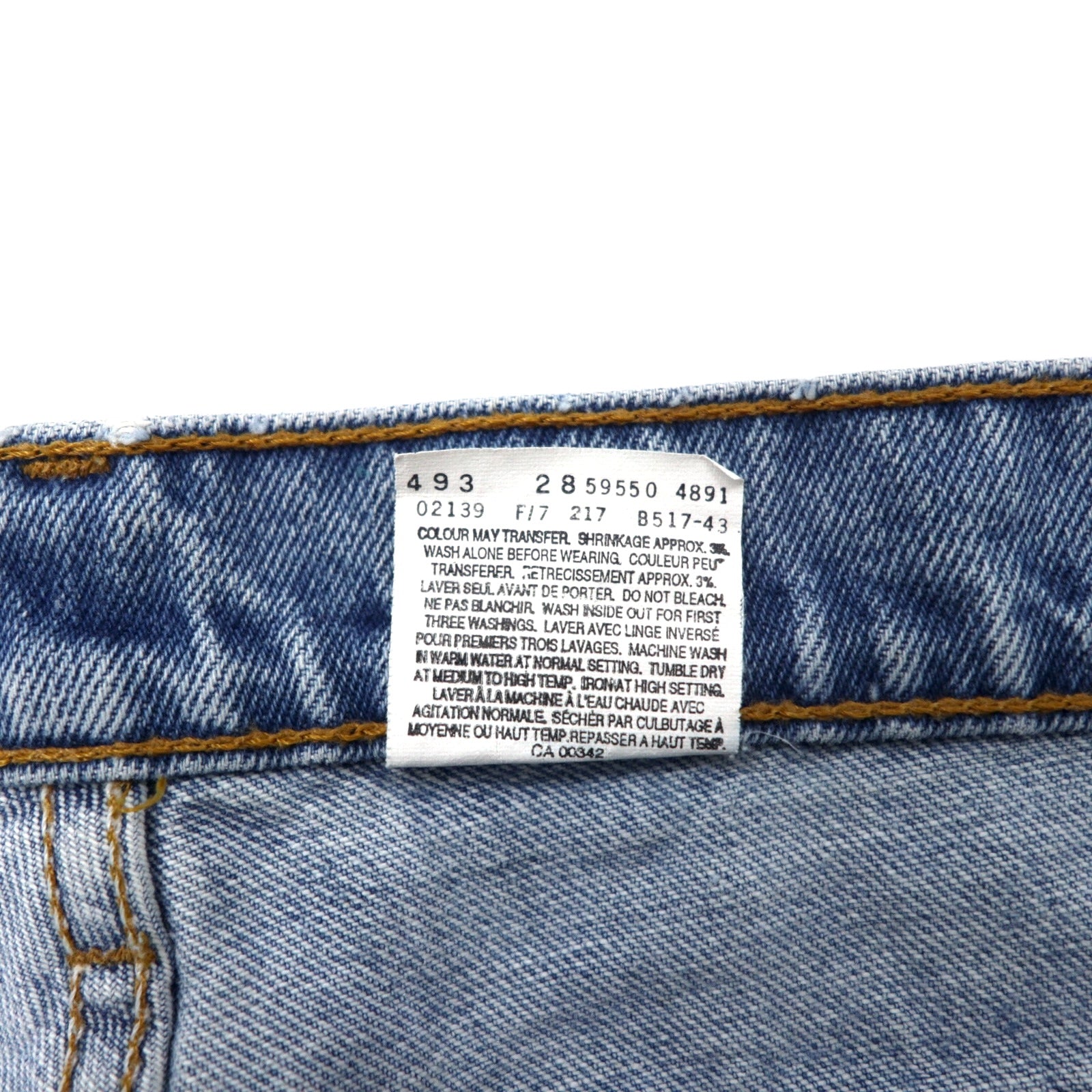 Levi's Made in Canada Anni '90 550 Relaxed Fit Tapered Jeans 32 Blu Cotone Chiusura con zip Bottone con numero 217 59550-4891