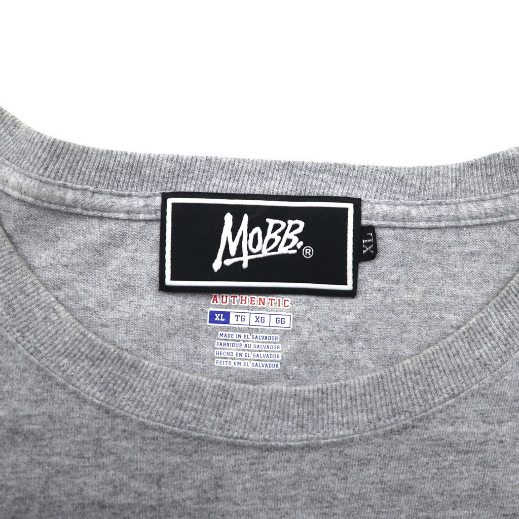 MOBB. × Champion ロングスリーブ Tシャツ ロンT XL グレー 袖プリント エルサルバドル製