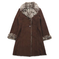 90s Vintage Faux Shearling Coat MARVIN RICHARDS ムートンコート M ブラウン ポリエステル フェイク エコ ファー