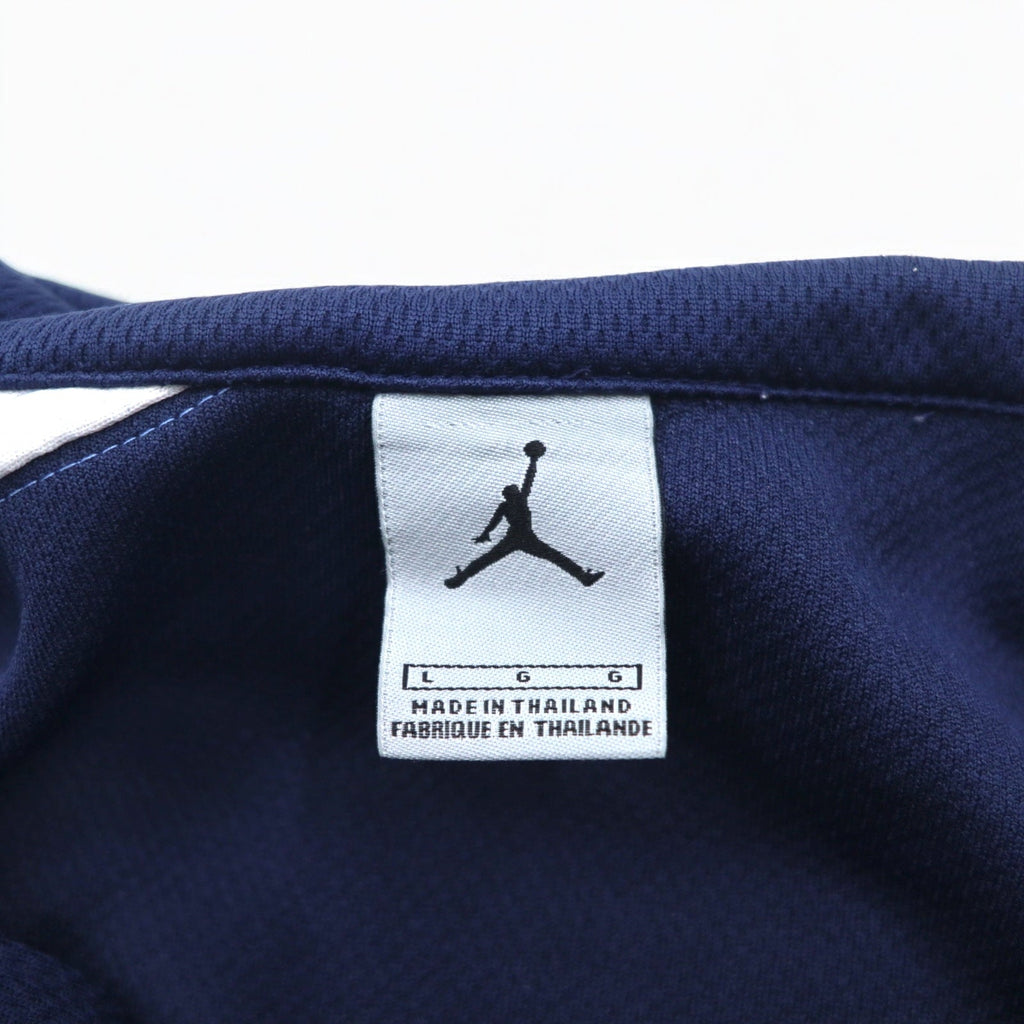 JORDAN BRAND ( NIKE ) ジャンプマン ハーフジップ ゲームシャツ L ネイビー ロゴプリント ビッグサイズ