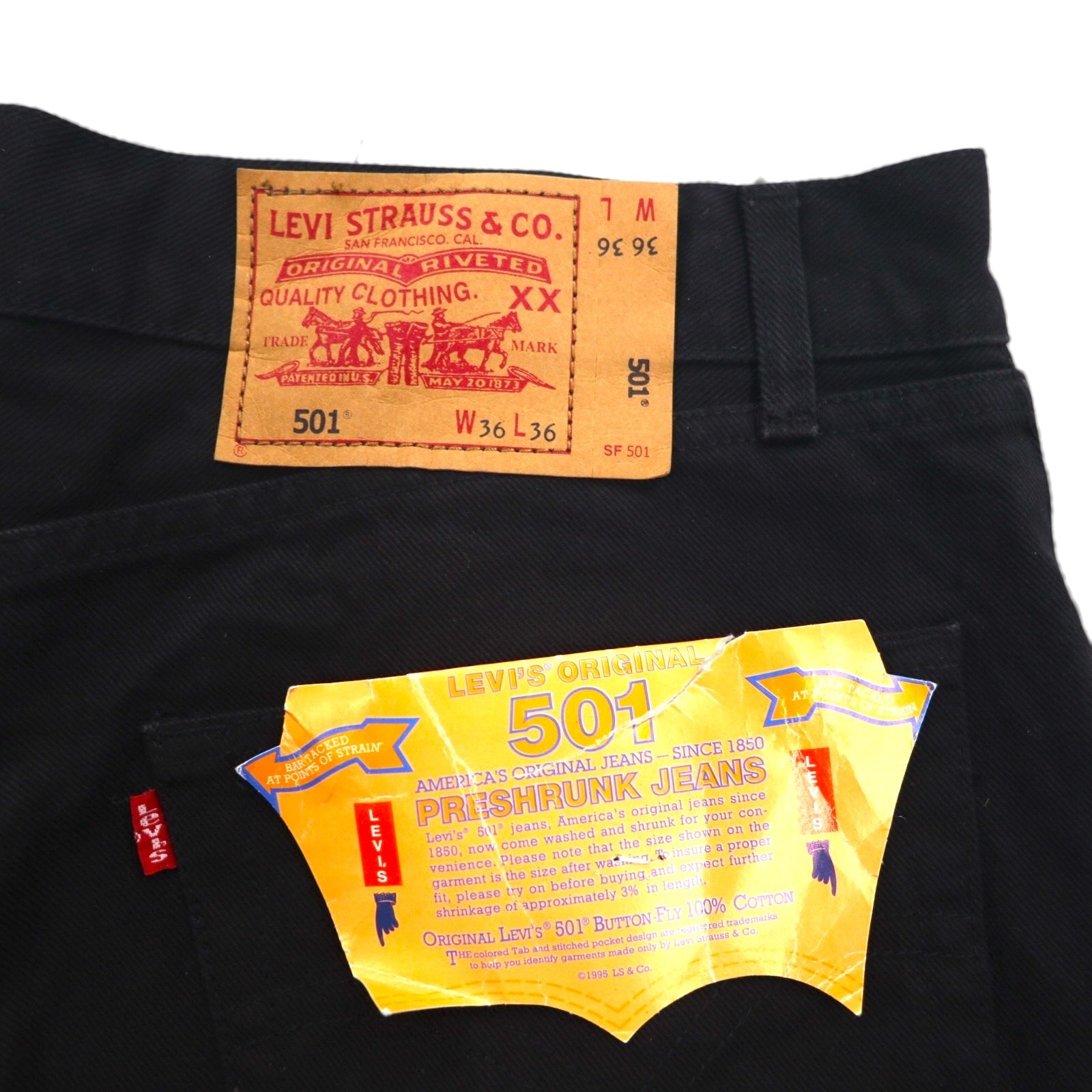 Levi's 90年代 501 ストレート デニムパンツ ジーンズ L ブラックデニム 未使用品 デッドストック
