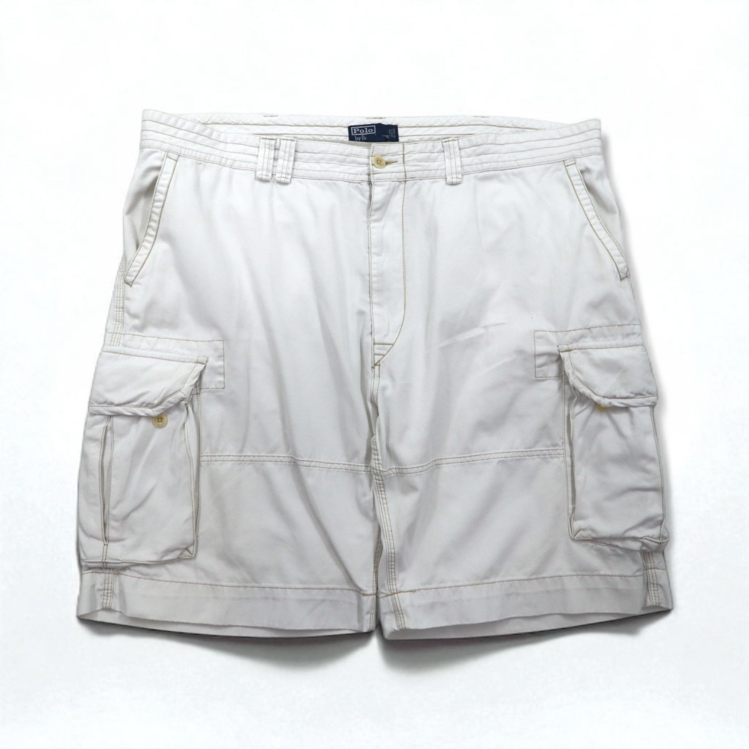 Polo by Ralph Lauren anni '90 shorts cargo a gamba larga Polo Chino taglia 3XL bianco al ginocchio