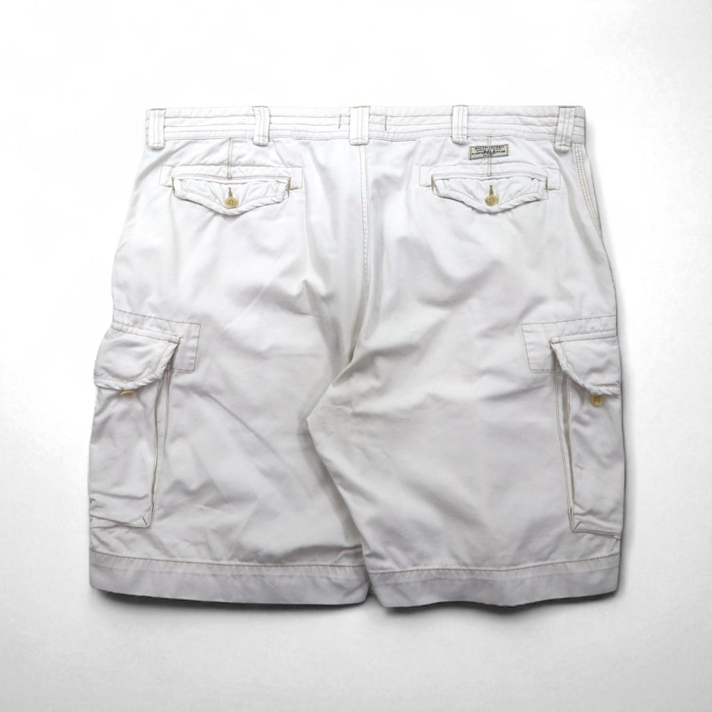 Polo by Ralph Lauren anni '90 shorts cargo a gamba larga Polo Chino taglia 3XL bianco al ginocchio