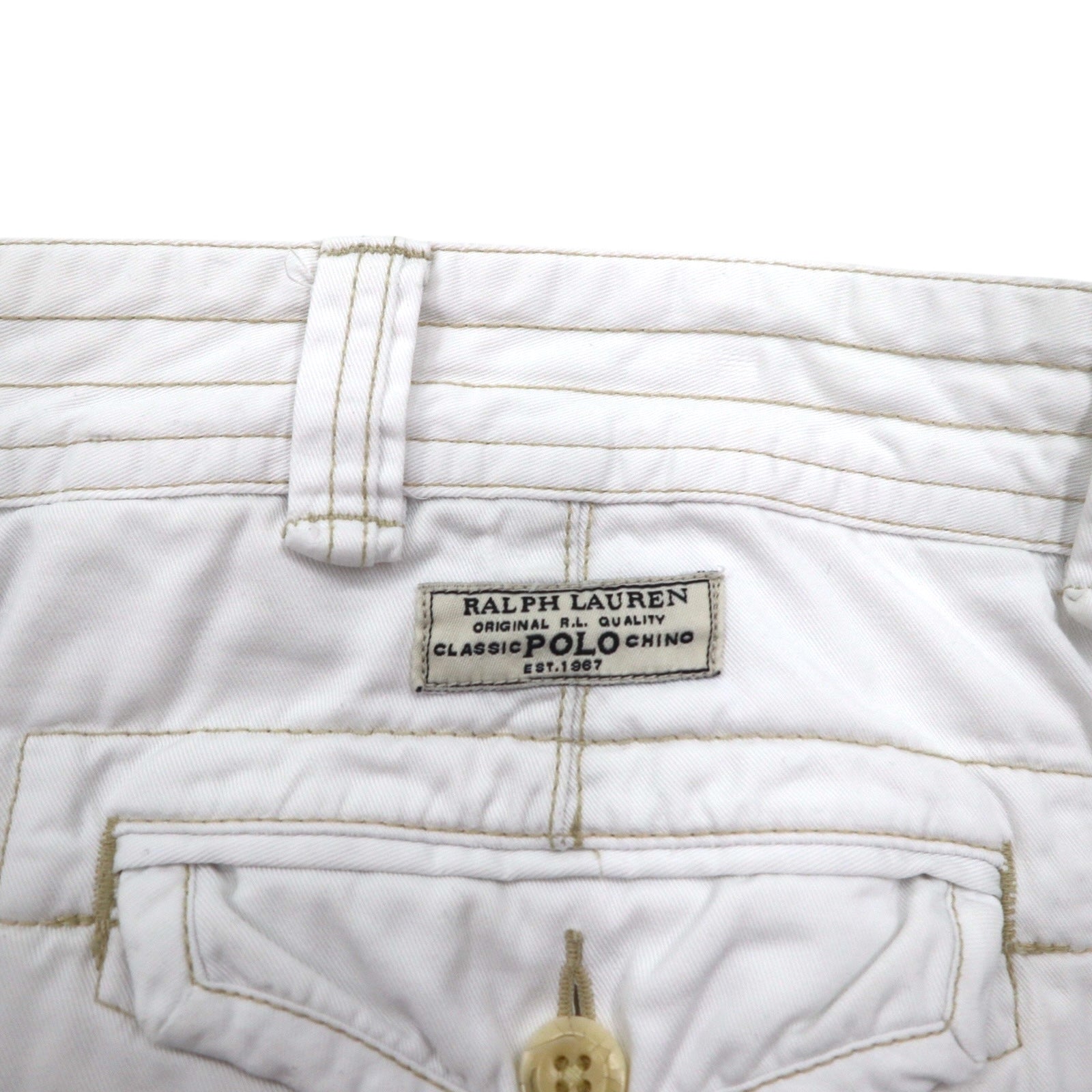Polo by Ralph Lauren anni '90 shorts cargo a gamba larga Polo Chino taglia 3XL bianco al ginocchio