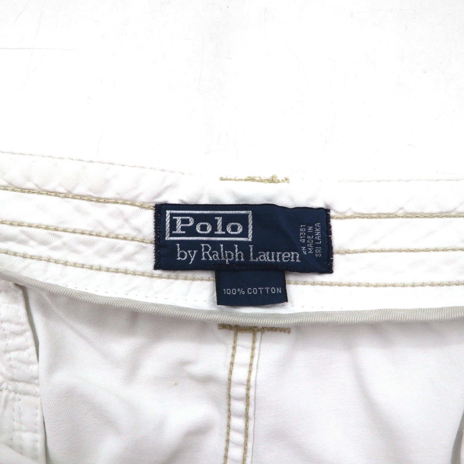 Polo by Ralph Lauren anni '90 shorts cargo a gamba larga Polo Chino taglia 3XL bianco al ginocchio