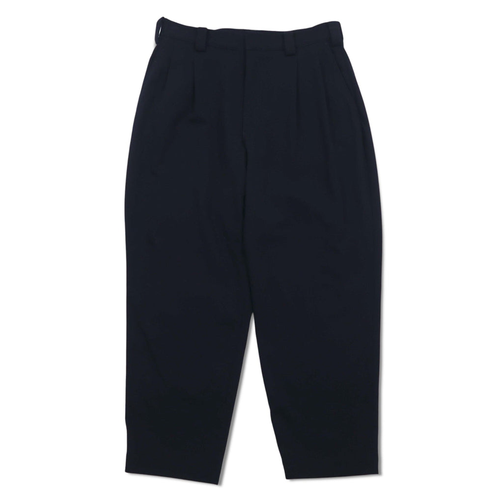 VAINL ARCHIVE Pantaloni a gamba larga con pinces, taglia S, blu navy, in lana, modello 2216022, Made in Japan