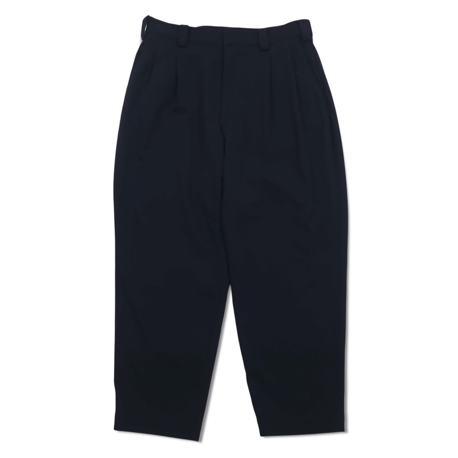 VAINL ARCHIVE Pantaloni a gamba larga con pinces, taglia S, blu navy, in lana, modello 2216022, Made in Japan