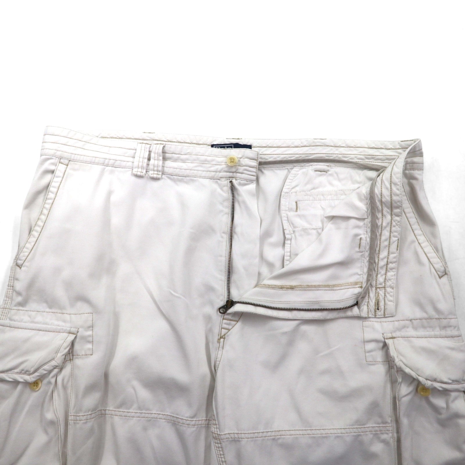 Polo by Ralph Lauren anni '90 shorts cargo a gamba larga Polo Chino taglia 3XL bianco al ginocchio