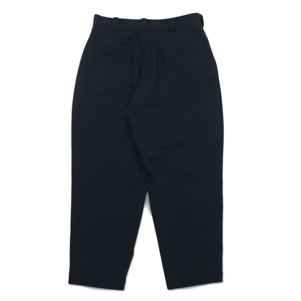 VAINL ARCHIVE Pantaloni a gamba larga con pinces, taglia S, blu navy, in lana, modello 2216022, Made in Japan