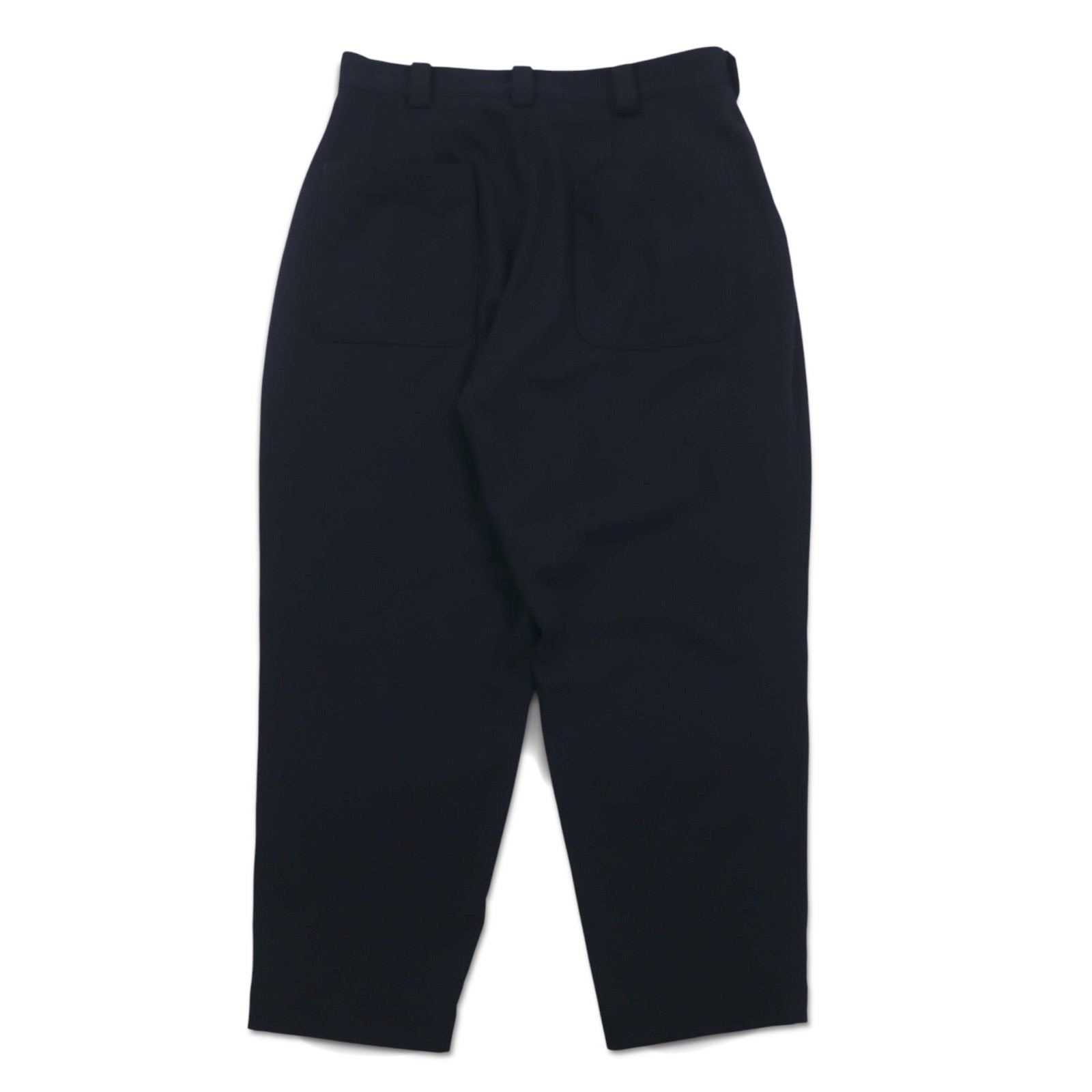VAINL ARCHIVE Pantaloni a gamba larga con pinces, taglia S, blu navy, in lana, modello 2216022, Made in Japan