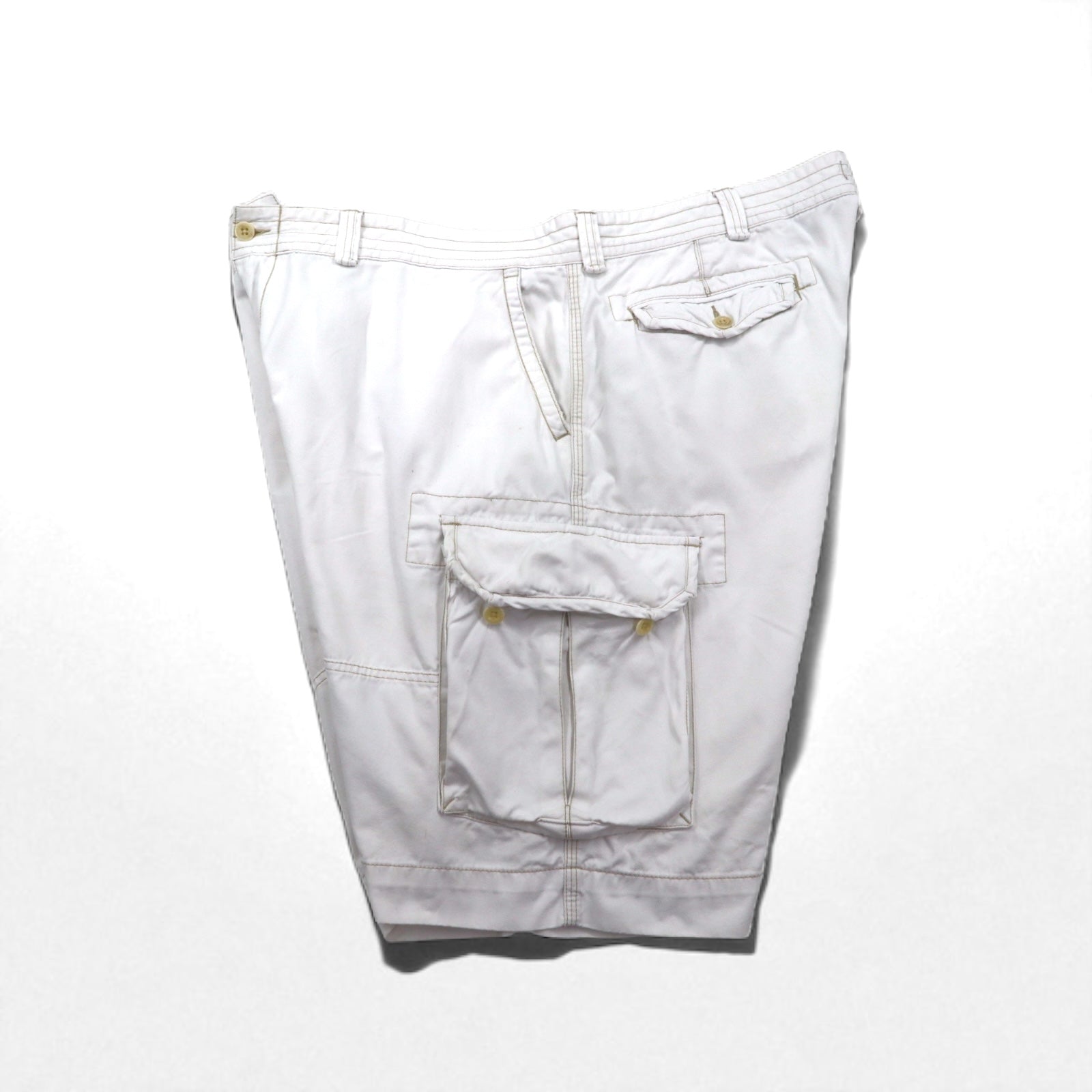 Polo by Ralph Lauren anni '90 shorts cargo a gamba larga Polo Chino taglia 3XL bianco al ginocchio