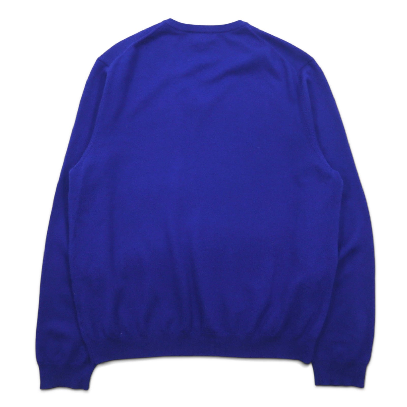 346 BROOKS BROTHERS Maglione in lana merino scollo a V XL Blu Lana Logo ricamato EXTRA FINE MERINO WOOL