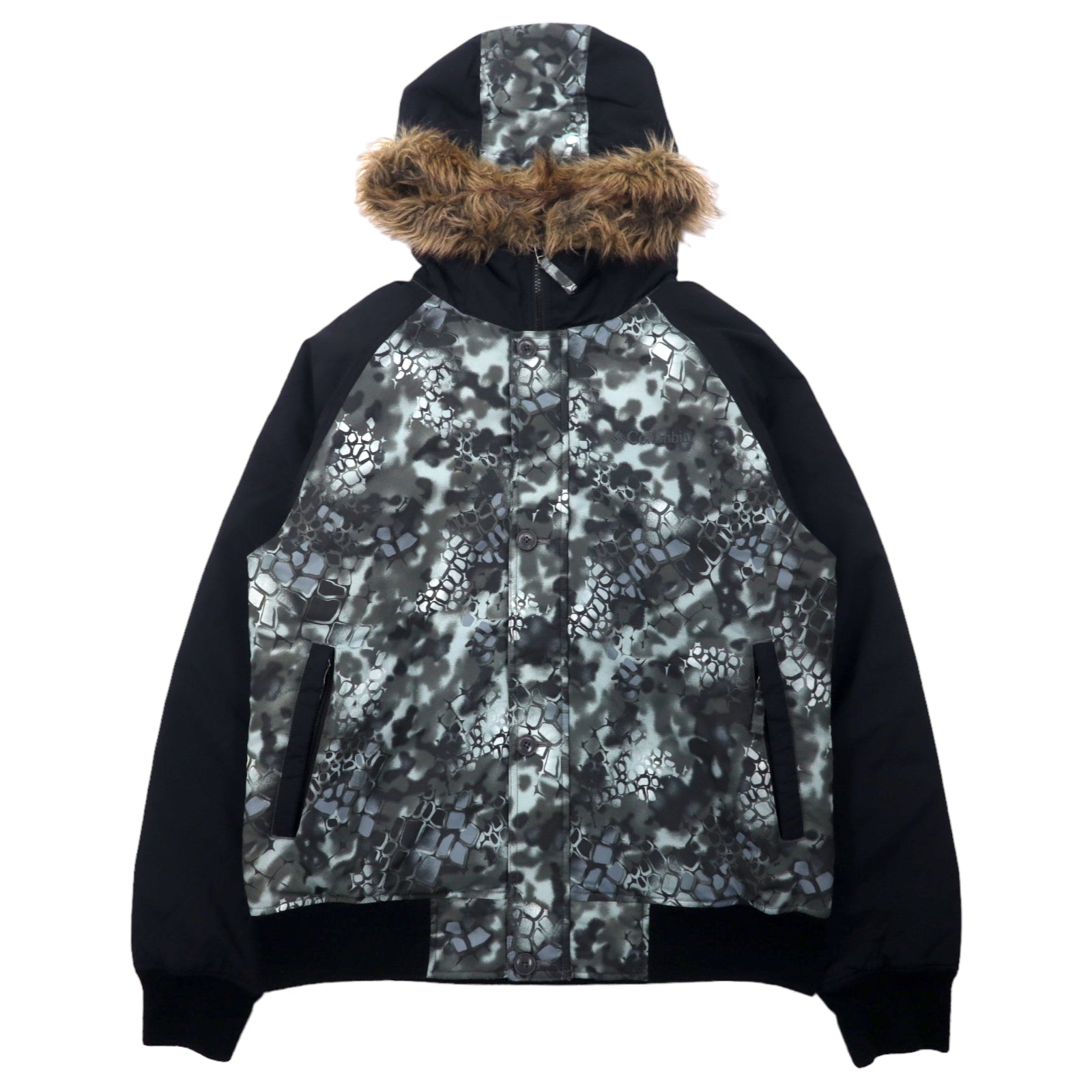 Giacca Columbia Cleetwood Cove imbottita, taglia M, colore nero fantasia, in poliestere, con logo ricamato, PM5960