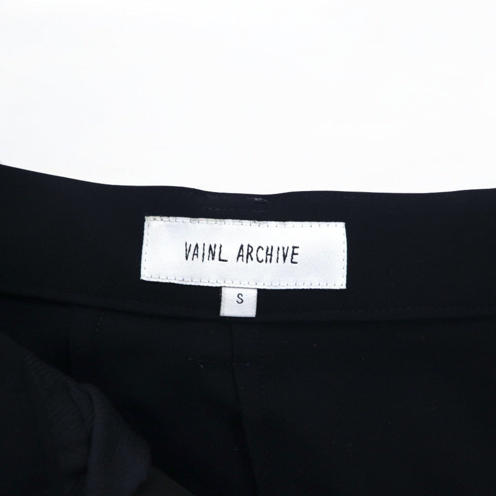 VAINL ARCHIVE Pantaloni a gamba larga con pinces, taglia S, blu navy, in lana, modello 2216022, Made in Japan