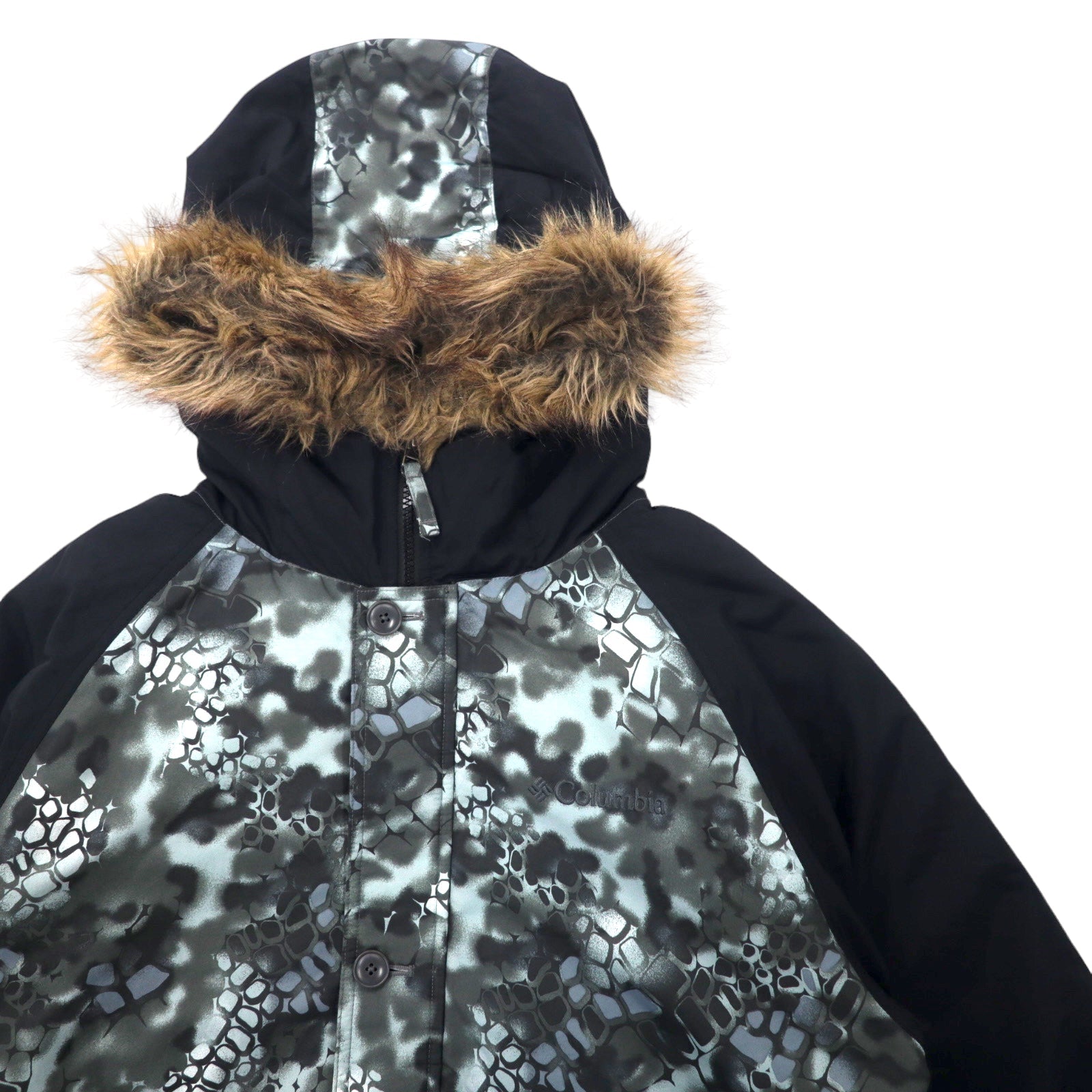 Giacca Columbia Cleetwood Cove imbottita, taglia M, colore nero fantasia, in poliestere, con logo ricamato, PM5960