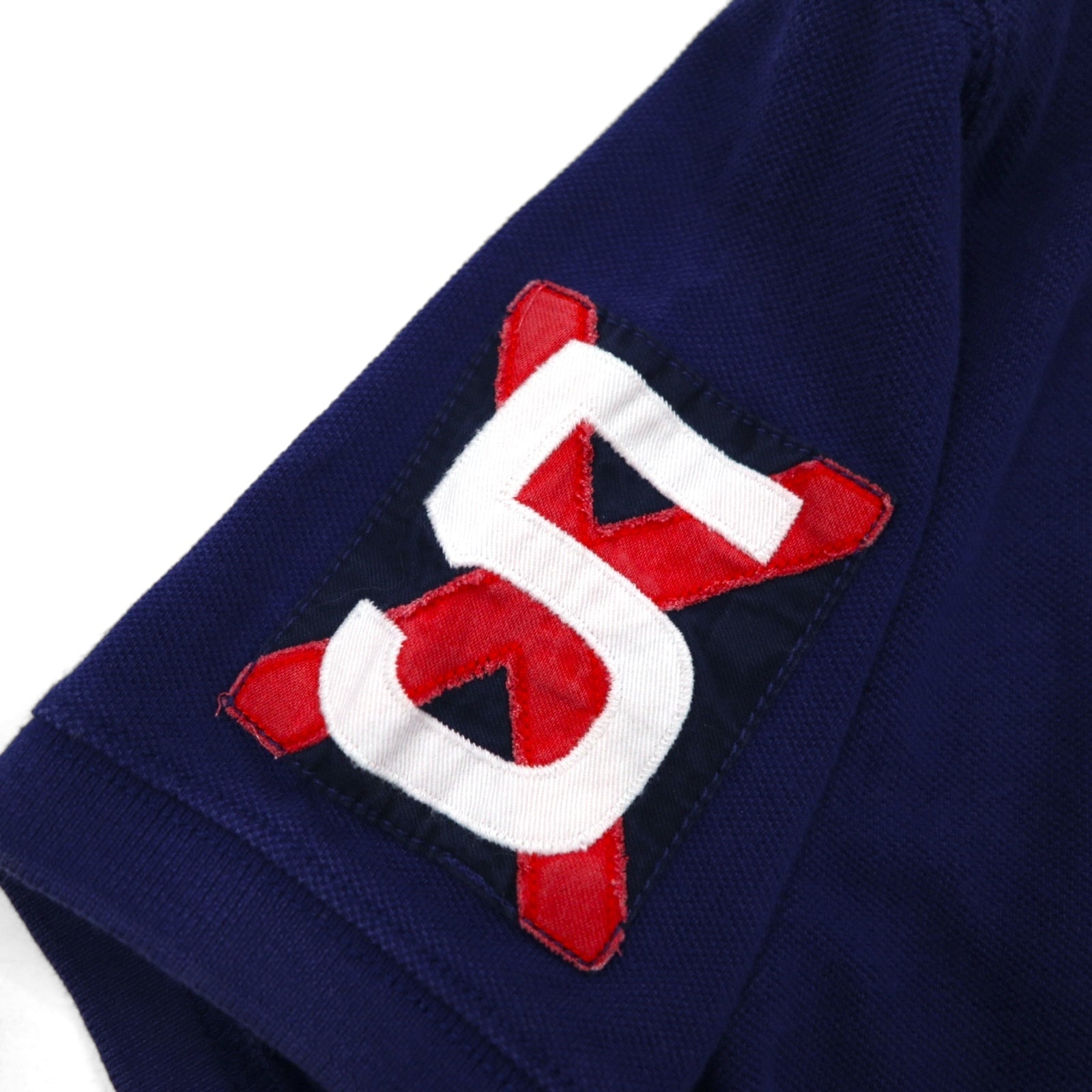 POLO RALPH LAUREN Polo a righe S blu navy a coste con logo ricamato RLYC