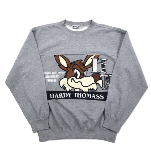 90年代 Hardy Thomass キャラクター刺繍 スウェット M グレー コットン