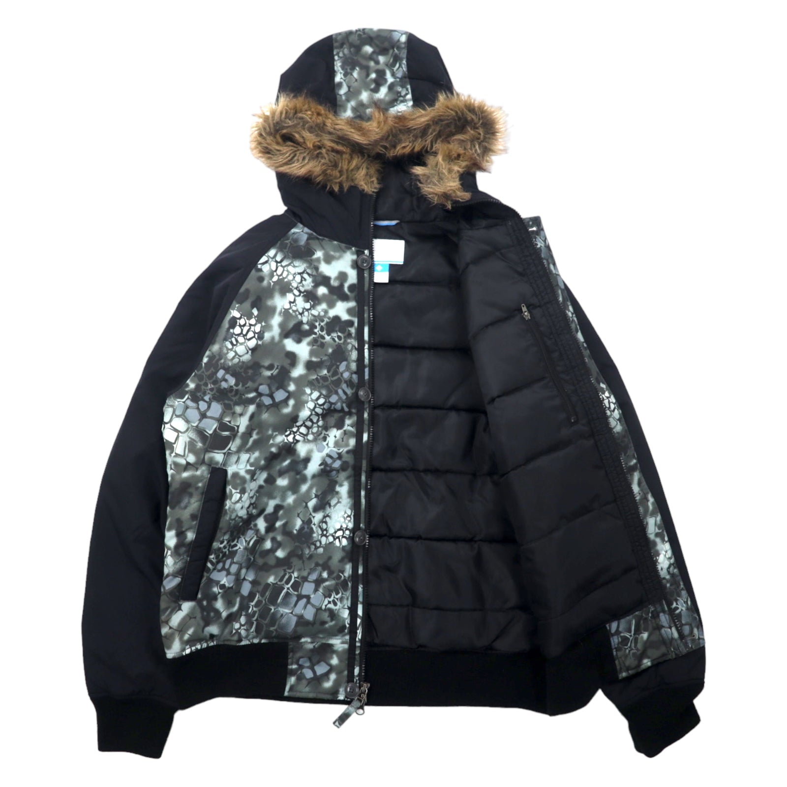Giacca Columbia Cleetwood Cove imbottita, taglia M, colore nero fantasia, in poliestere, con logo ricamato, PM5960