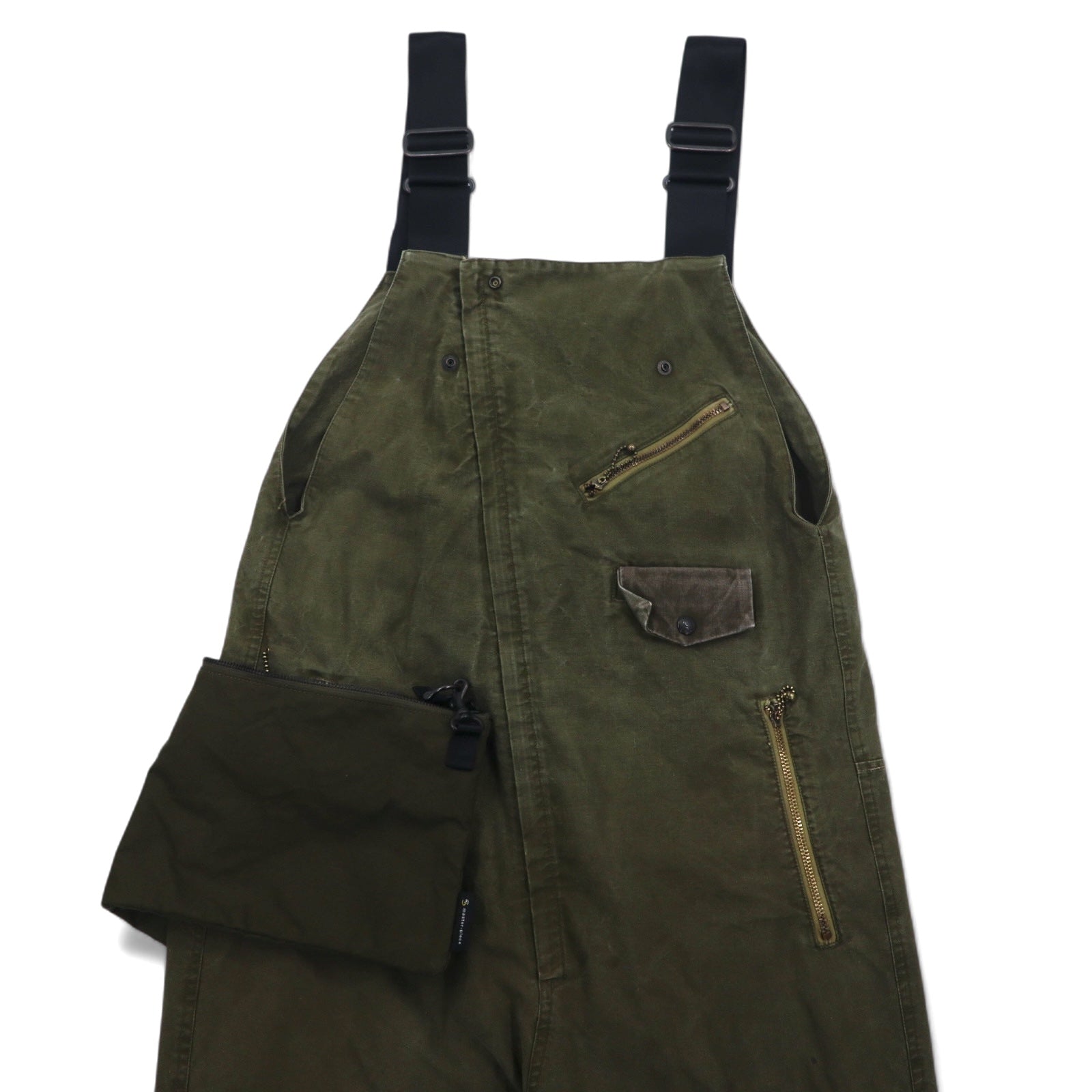ink × master-piece Salopette Militare Reworked FREE Kaki WORK THE BIKER con sacchetto a tracolla