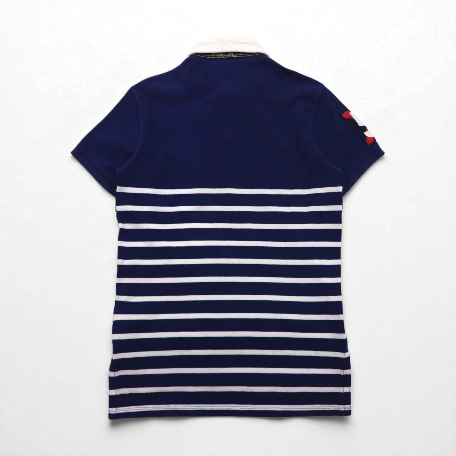 POLO RALPH LAUREN Polo a righe S blu navy a coste con logo ricamato RLYC