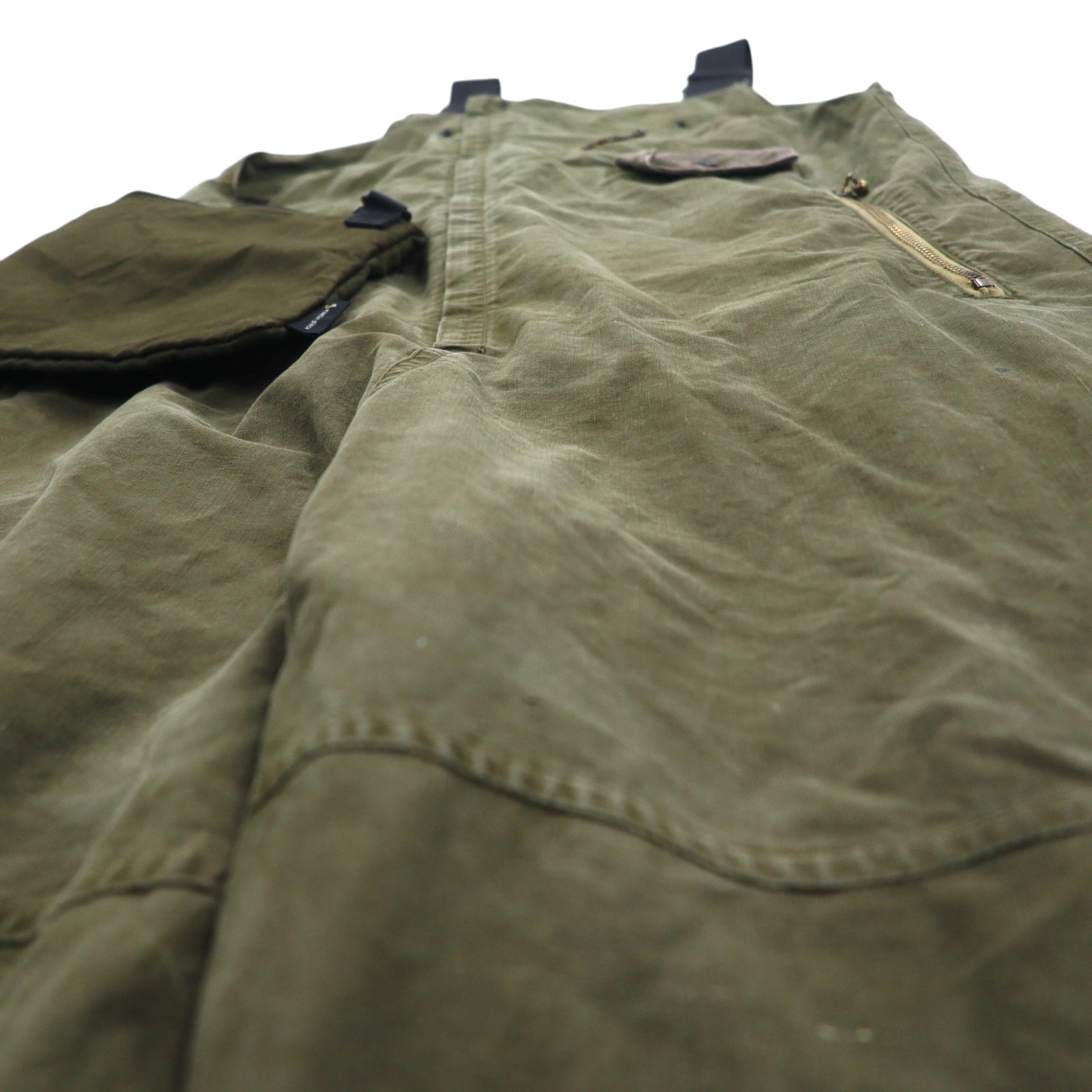 ink × master-piece Salopette Militare Reworked FREE Kaki WORK THE BIKER con sacchetto a tracolla