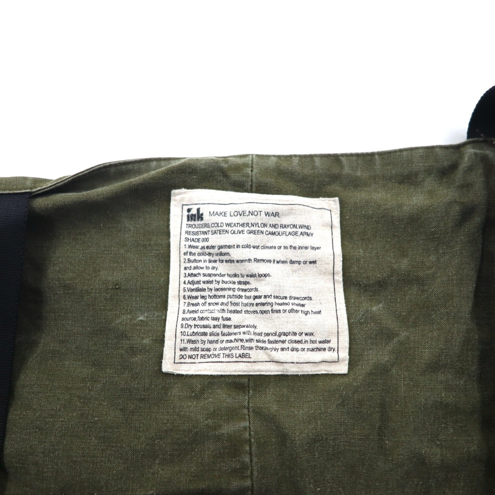 ink × master-piece Salopette Militare Reworked FREE Kaki WORK THE BIKER con sacchetto a tracolla
