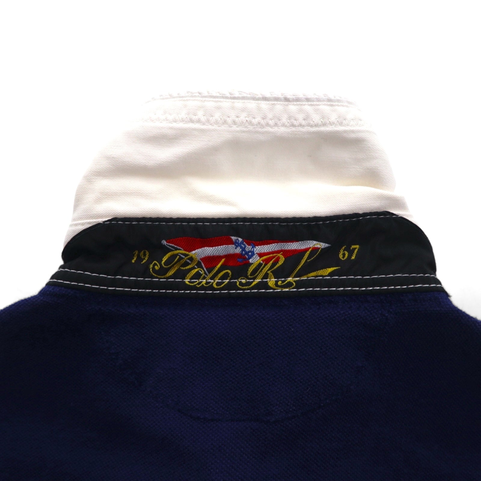 POLO RALPH LAUREN Polo a righe S blu navy a coste con logo ricamato RLYC