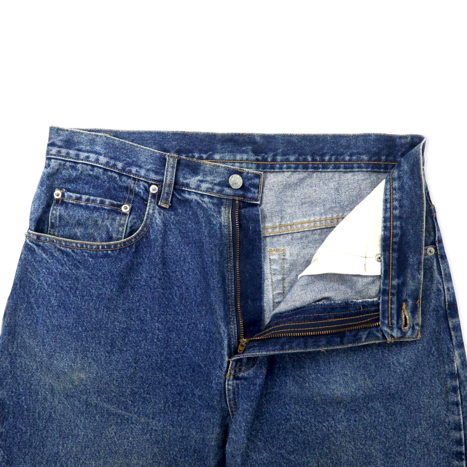 POLO JEANS COMPANY RALPH LAUREN anni '90 vestibilità ampia baggy jeans in denim 34 blu cotone Loose Made in Messico
