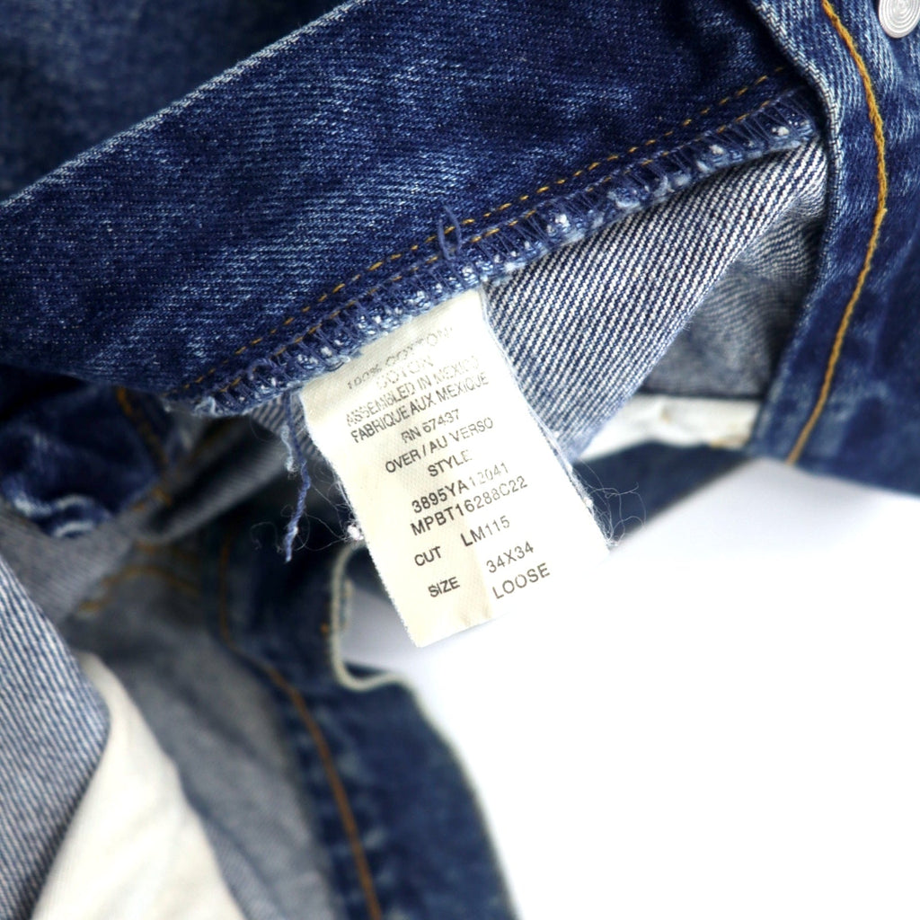 POLO JEANS COMPANY RALPH LAUREN anni '90 vestibilità ampia baggy jeans in denim 34 blu cotone Loose Made in Messico