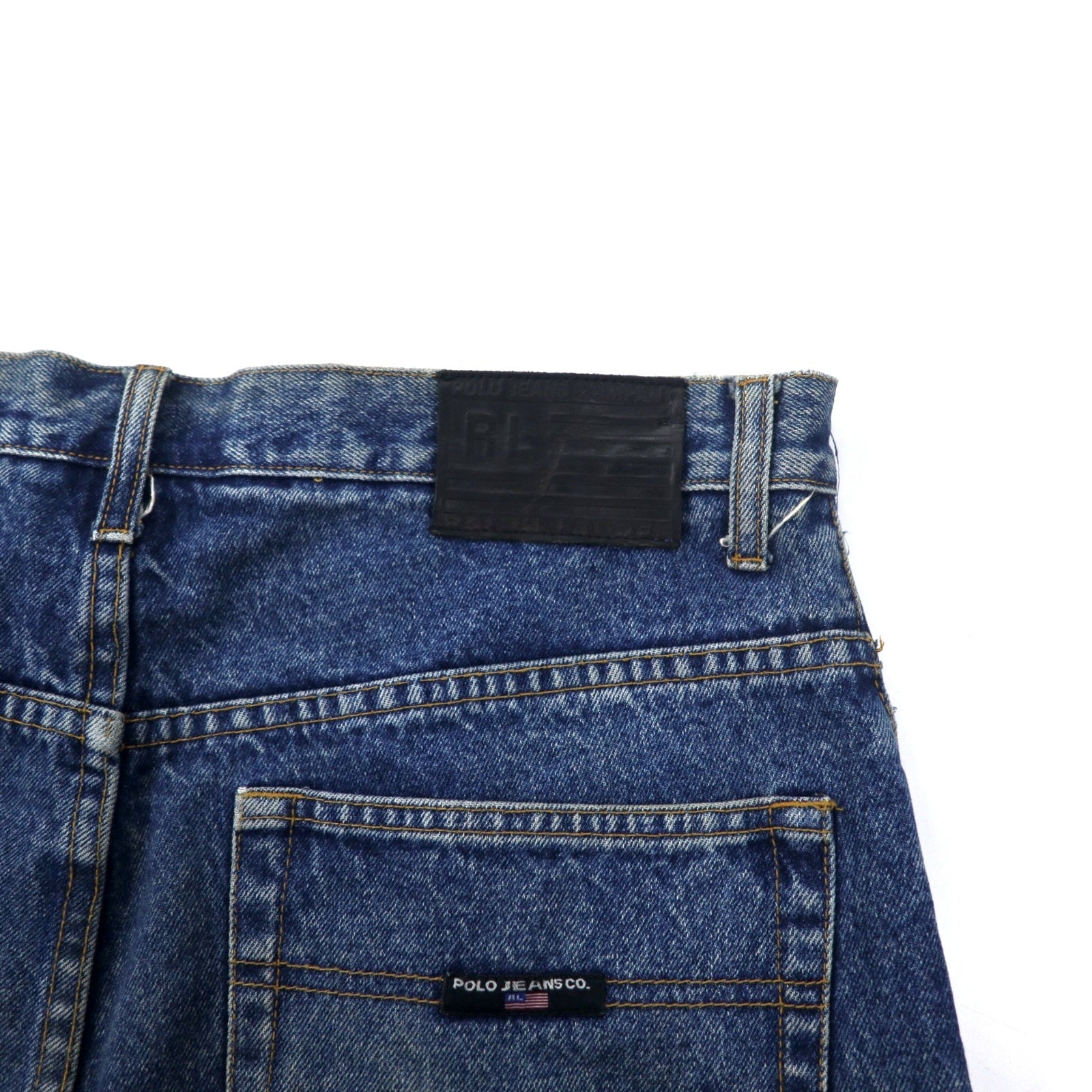 POLO JEANS COMPANY RALPH LAUREN anni '90 vestibilità ampia baggy jeans in denim 34 blu cotone Loose Made in Messico