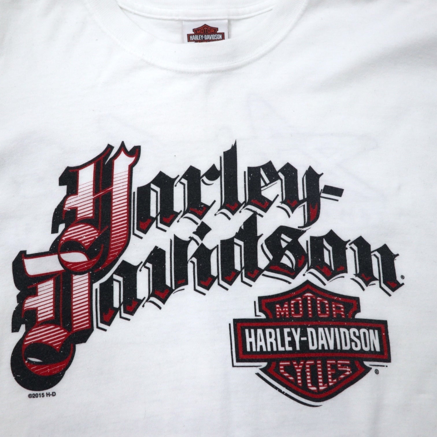 HARLEY DAVIDSON T-shirt a maniche lunghe con stampa logo, manica lunga, XXL, bianco, cotone, stampa fronte/retro, logo sulle maniche, DFW Metroplex Bedford, taglia grande, Made in Mexico