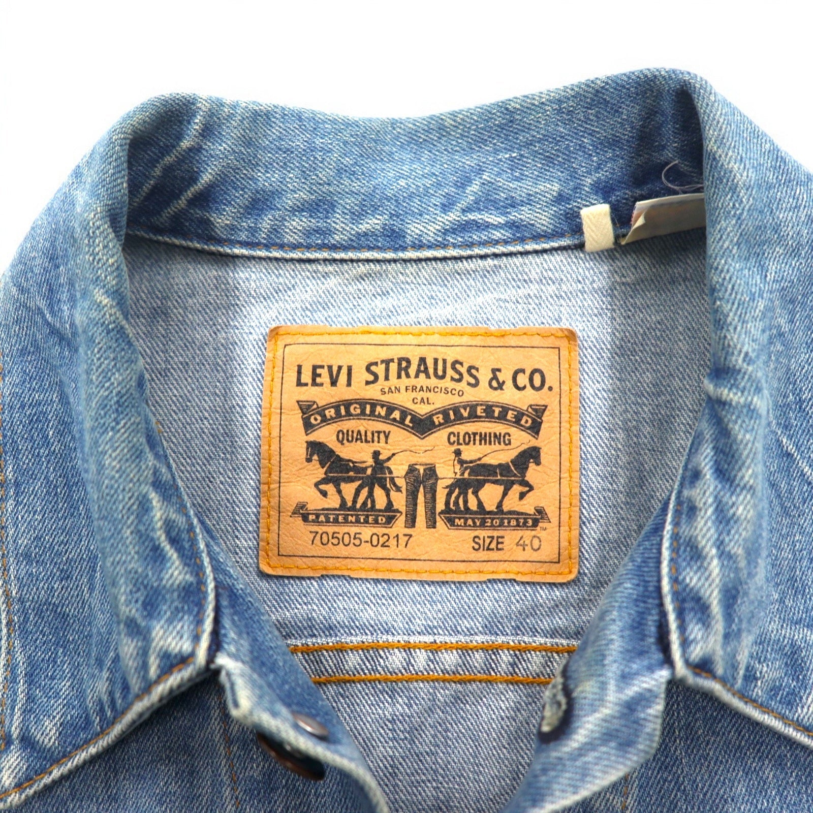 LEVI'S VINTAGE CLOTHING (LVC) Prodotto negli Stati Uniti, riedizione anni '70, giacca di jeans tipo 3rd, taglia M, blu, linguetta arancione 72351-0003