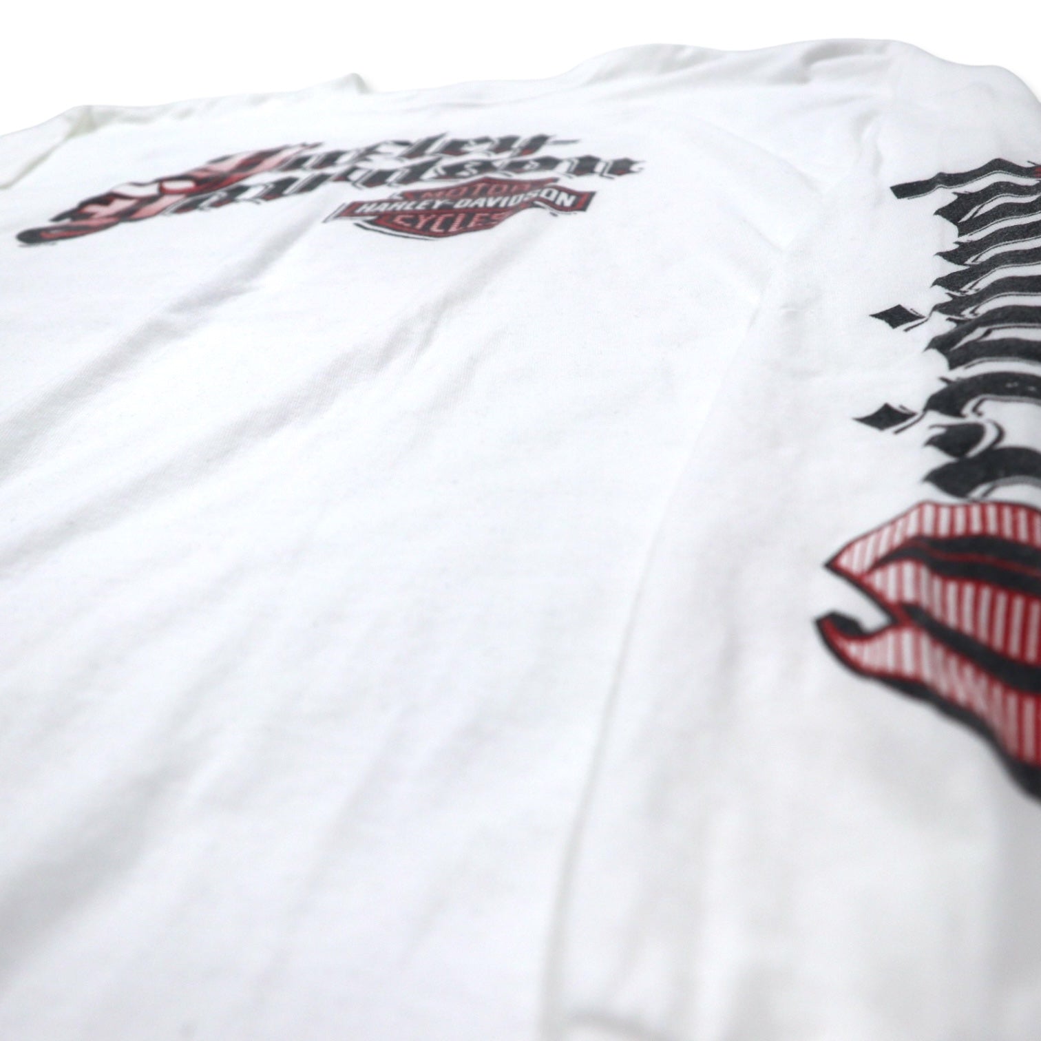 HARLEY DAVIDSON T-shirt a maniche lunghe con stampa logo, manica lunga, XXL, bianco, cotone, stampa fronte/retro, logo sulle maniche, DFW Metroplex Bedford, taglia grande, Made in Mexico