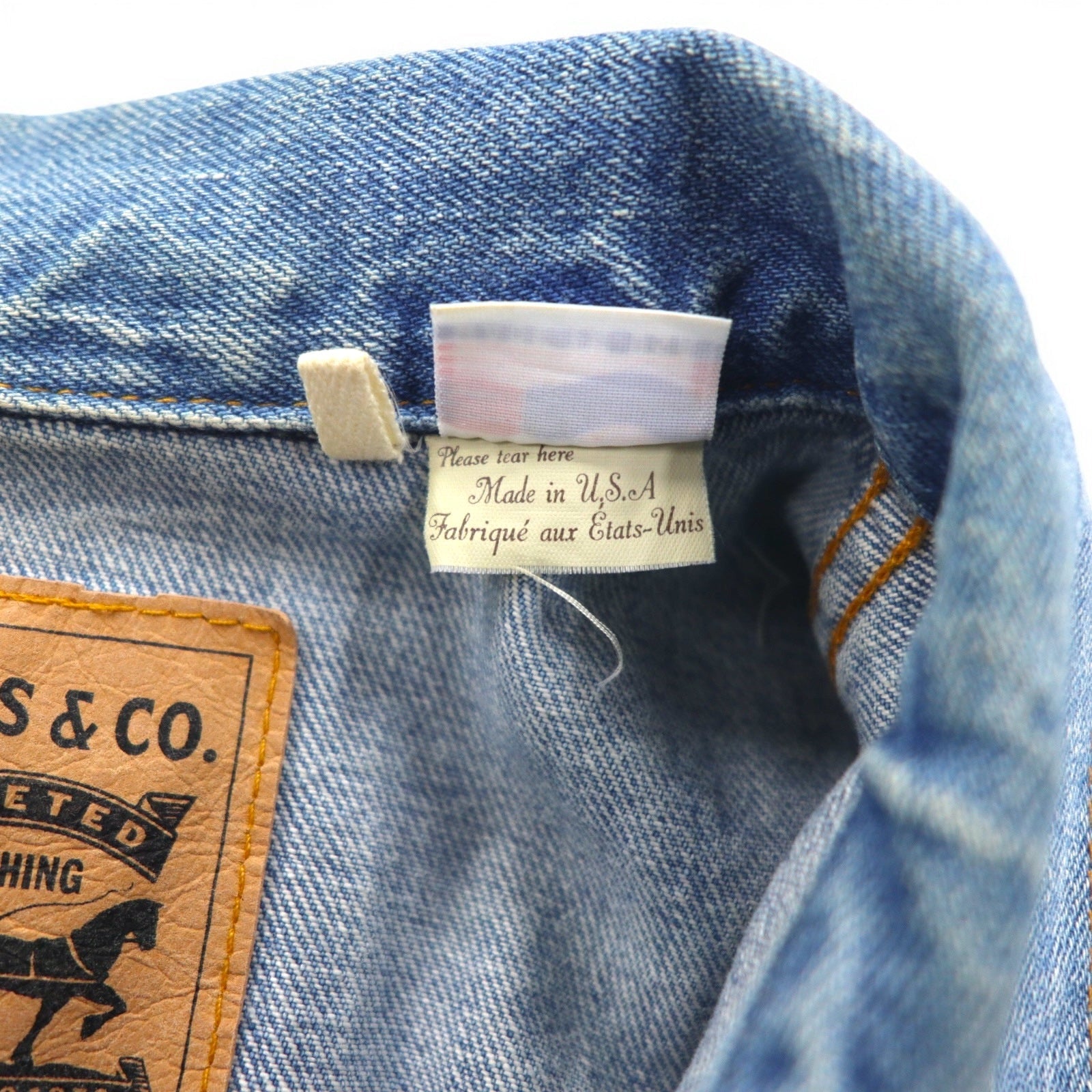LEVI'S VINTAGE CLOTHING (LVC) Prodotto negli Stati Uniti, riedizione anni '70, giacca di jeans tipo 3rd, taglia M, blu, linguetta arancione 72351-0003