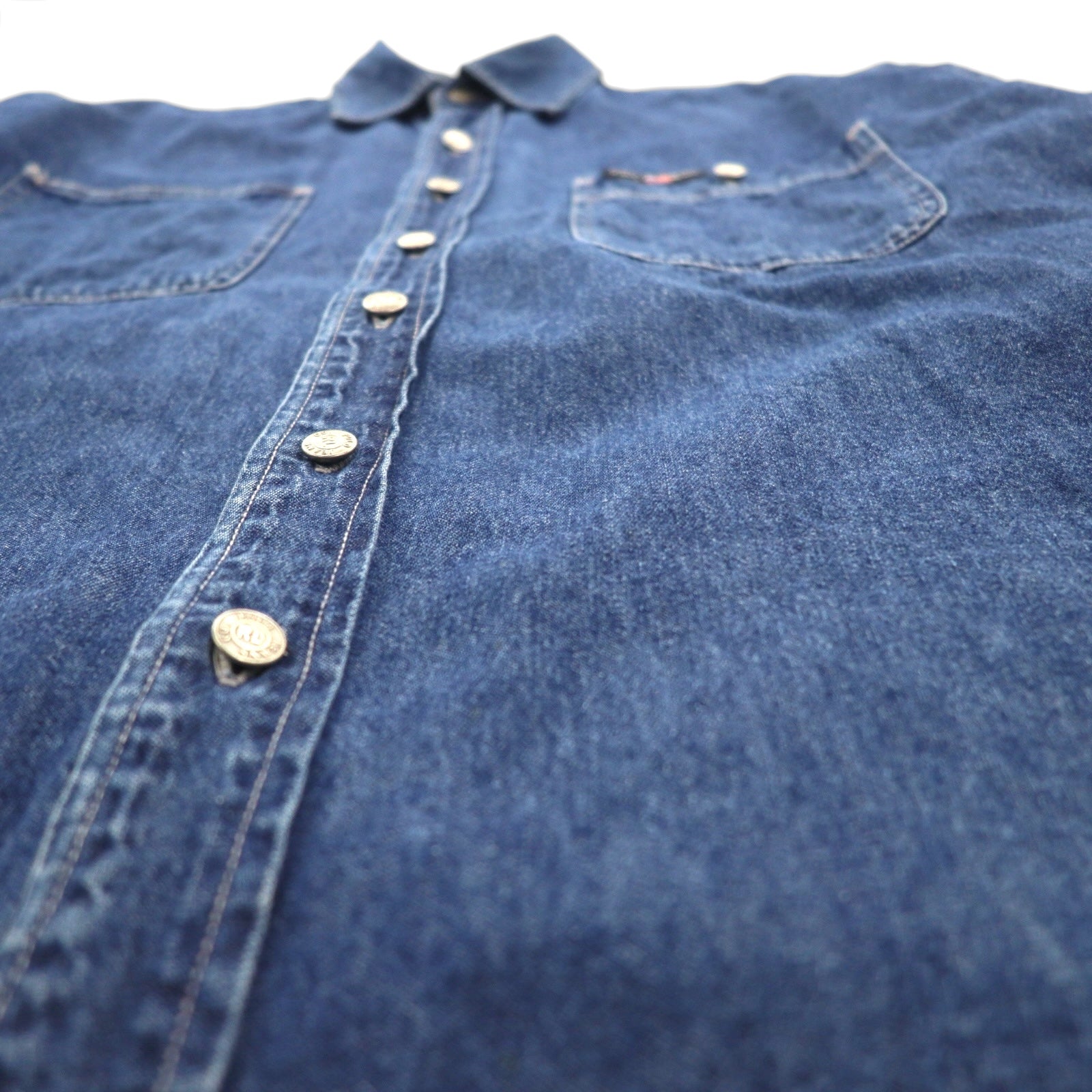 Polo Jeans Co Ralph Lauren 90年代 デニム ワーク シャツ M インディゴ WOKER SHIRT ダブルポケット LM237
