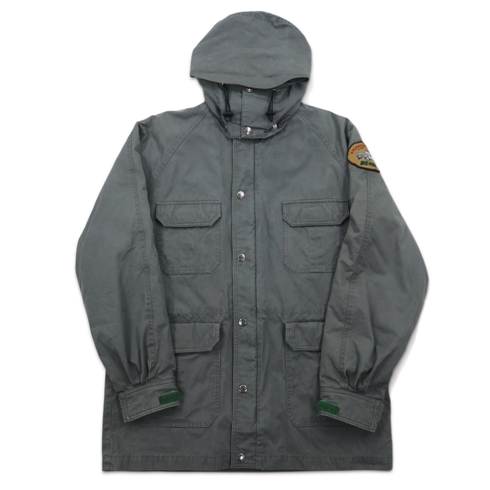 THE NORTH FACE Giacca a vento con cappuccio staccabile M color kaki in cotone con doppia zip e zip-in-zip NY-2153