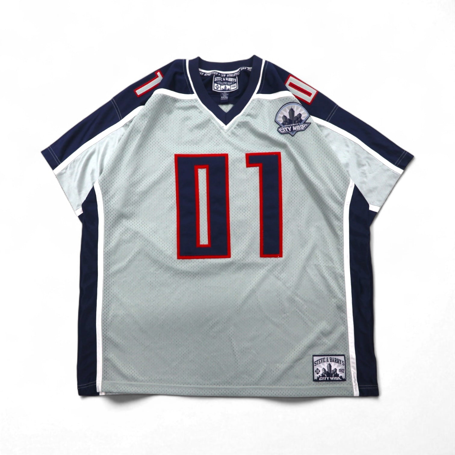 Maglia da gioco taglia grande 3XL STEVE & BARRY'S, grigia, poliestere, mesh, con numeri