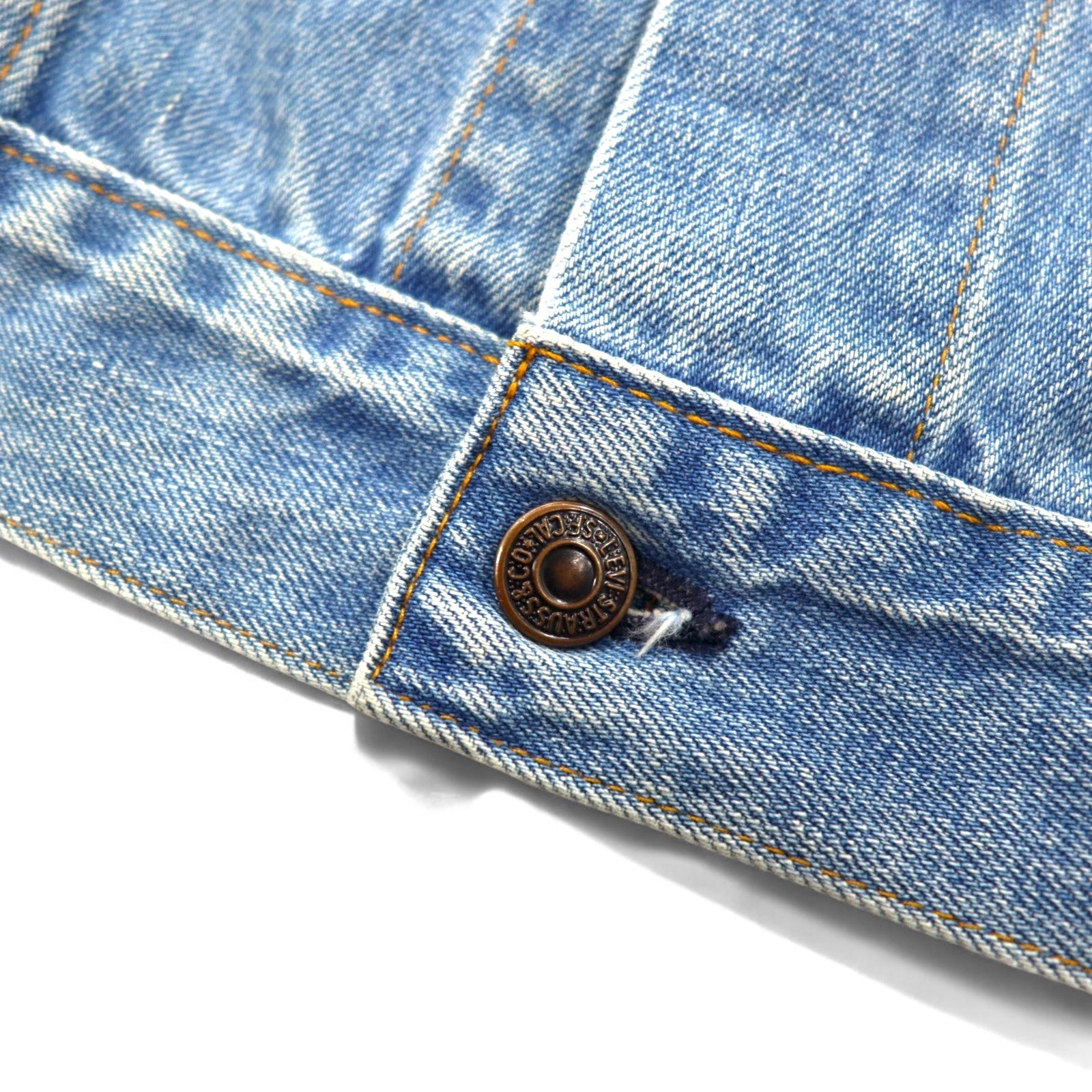 LEVI'S VINTAGE CLOTHING (LVC) Prodotto negli Stati Uniti, riedizione anni '70, giacca di jeans tipo 3rd, taglia M, blu, linguetta arancione 72351-0003