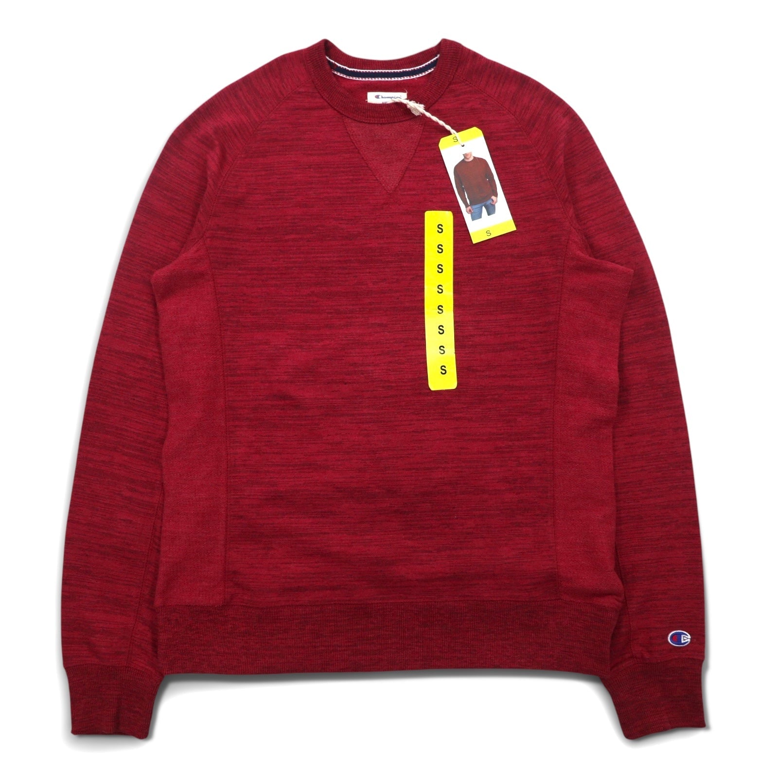Felpa Champion French Terry Crew girocollo S rossa 1296934, nuova